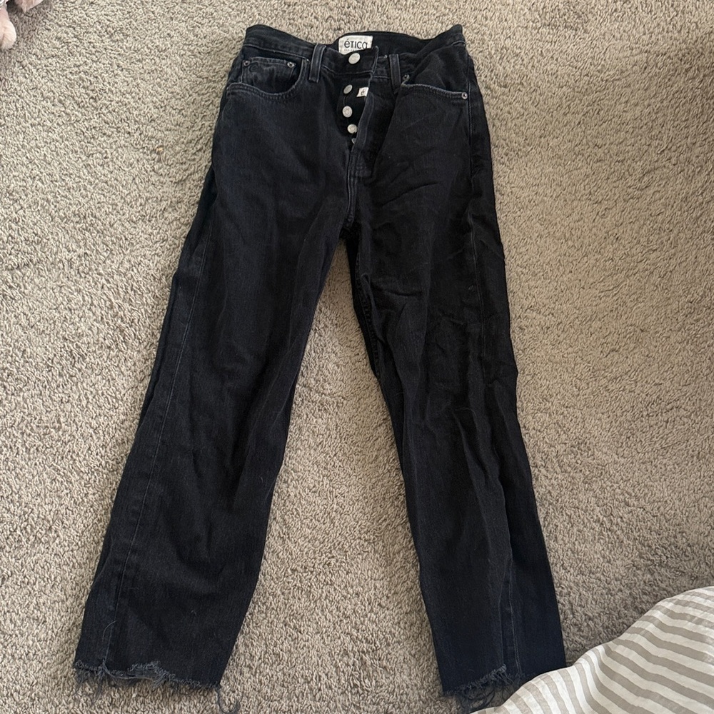 Etica Black Straight Leg Jeans